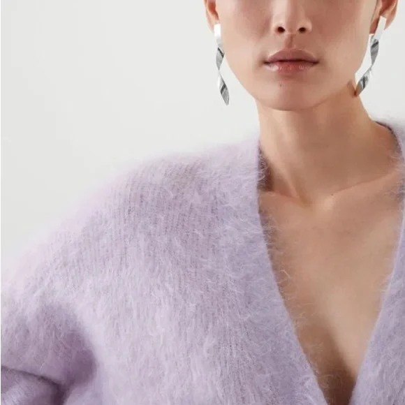 Lavender LONGLINE MOHAIR CARDIGAN - COS - Picture 5 of 7